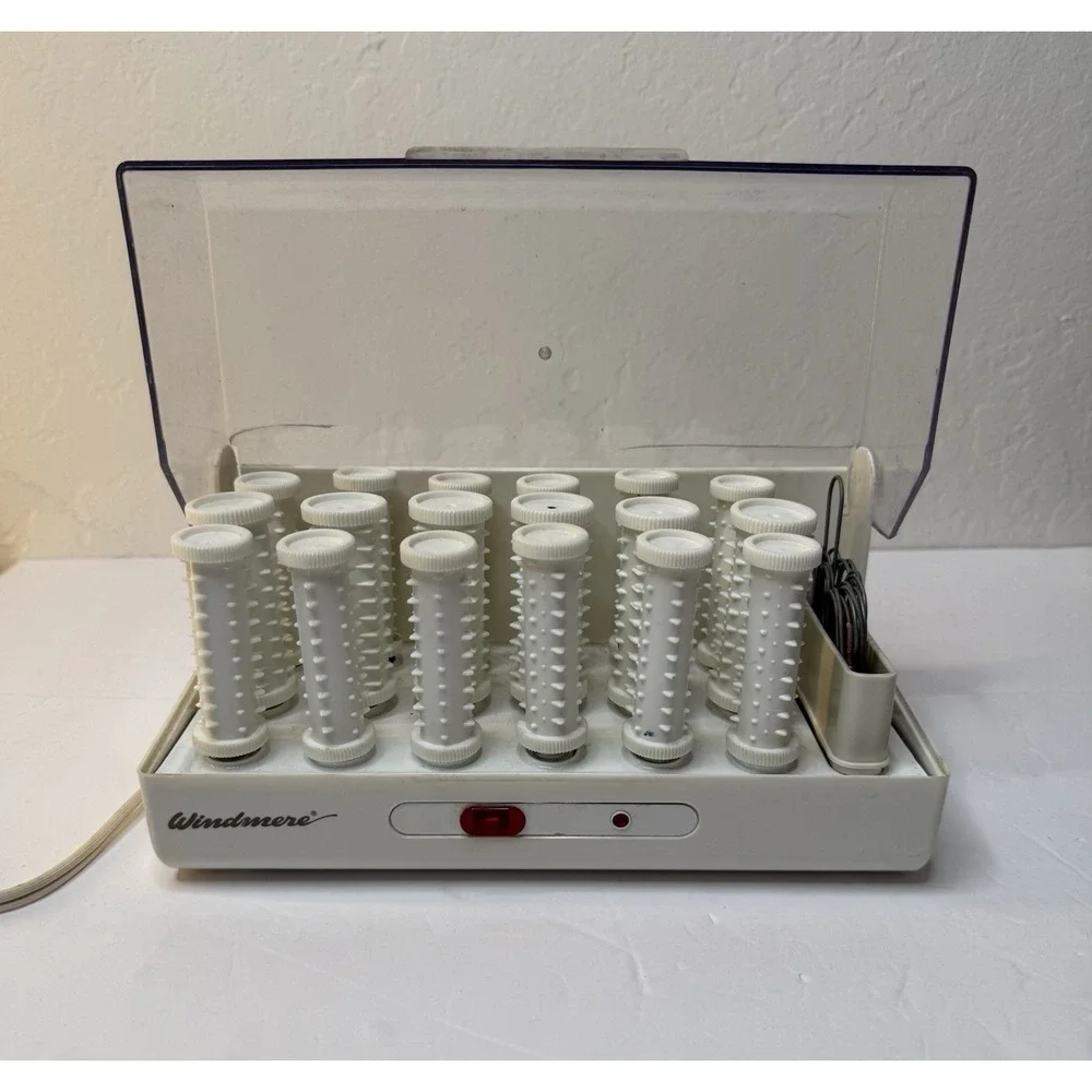Vintage Windmere Hot Hair Curlers SS-182 Hairsetter 18 Rollers 20‎ Clips Salon